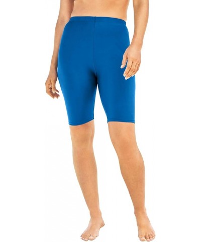 Women's Plus Size Swim Bike Short Swimsuit Bottoms Dream Blue $18.10 Swimsuits