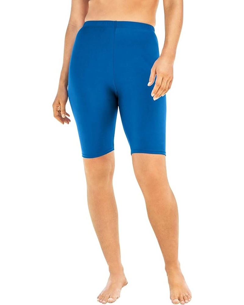 Women's Plus Size Swim Bike Short Swimsuit Bottoms Dream Blue $18.10 Swimsuits