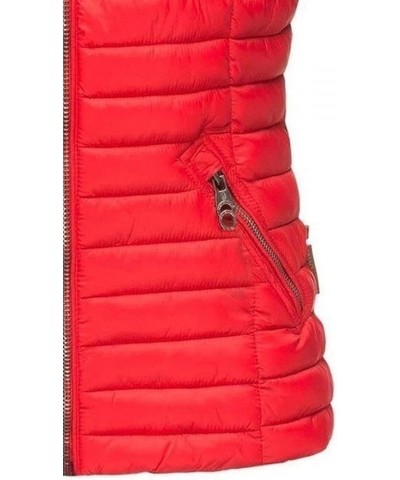 Women's Fashion Vests Women's Winter Lightweight Quilted Puffer Vest Warm Comfy Winter Hooded Zip Up Gilet Coat 01-red $10.12...