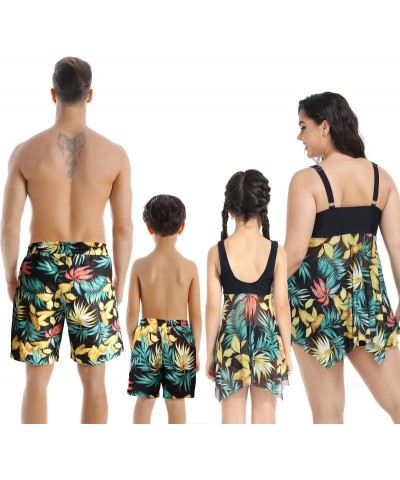 Family Matching Swimsuit Sets Plus Size High Waisted Two Piece Bikini Sets for Women Matching Swimwear for Boys Girls Girls M...