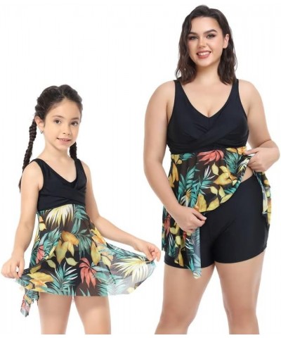 Family Matching Swimsuit Sets Plus Size High Waisted Two Piece Bikini Sets for Women Matching Swimwear for Boys Girls Girls M...