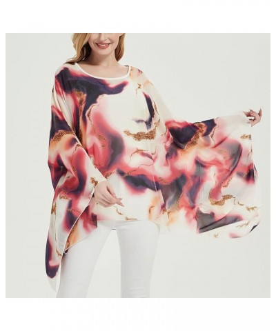 Women's Loose Solid Long Batwing Sheer Chiffon Caftan Wrap Poncho Tunic Top Topper Quicksand Tie-dye $12.75 Swimsuits