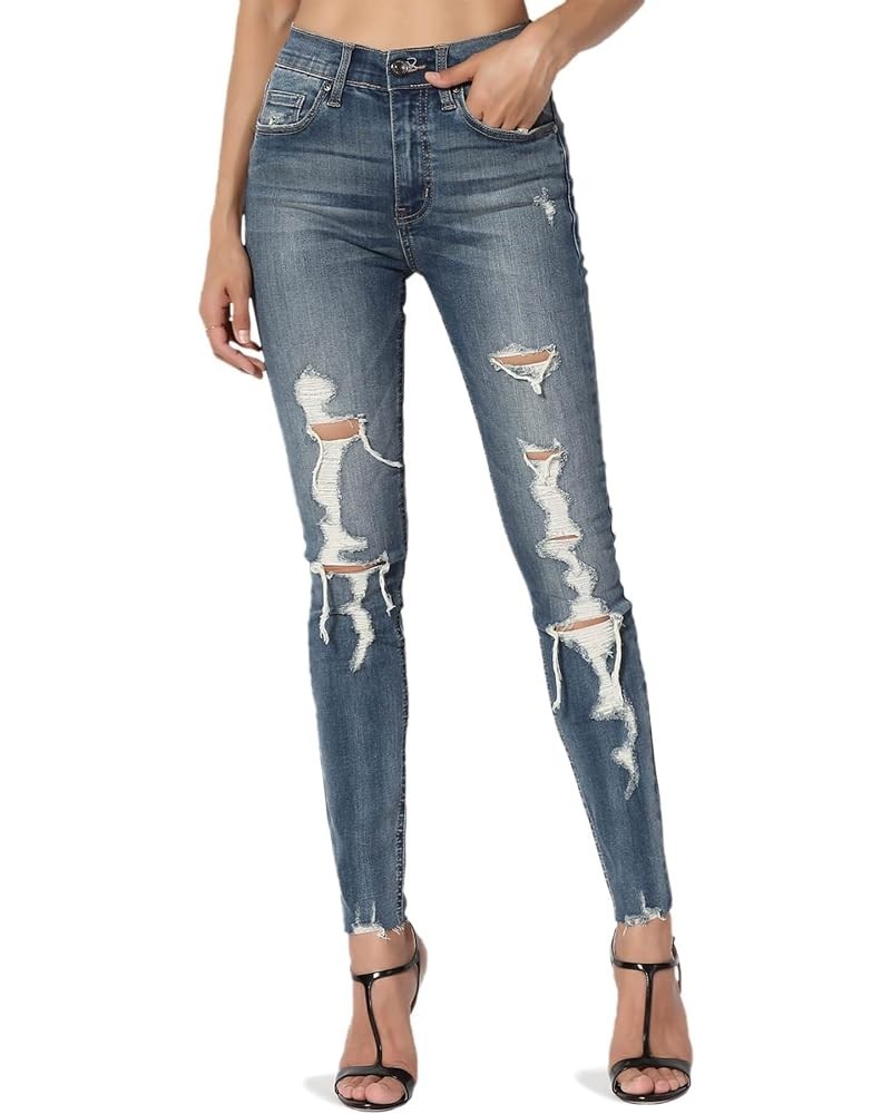 Vintage Distressed Washed Stretch Denim Skinny Jeans Solar Sy Medium $25.19 Jeans