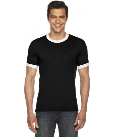 Men's Poly-Cotton Short Sleeve Crew Neck Black/White $8.40 T-Shirts