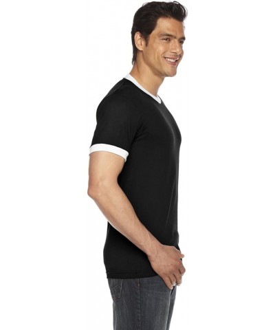 Men's Poly-Cotton Short Sleeve Crew Neck Black/White $8.40 T-Shirts