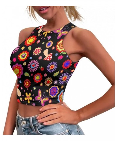 Crop Tops for Women Athletic Tank Tops Workout Cropped Top Summer Going Out Camisole Mushroom Boho $10.63 Tanks