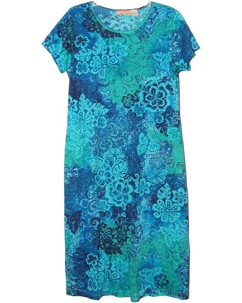 Women's Cotton Dress 722 Blue $33.21 Sleep & Lounge