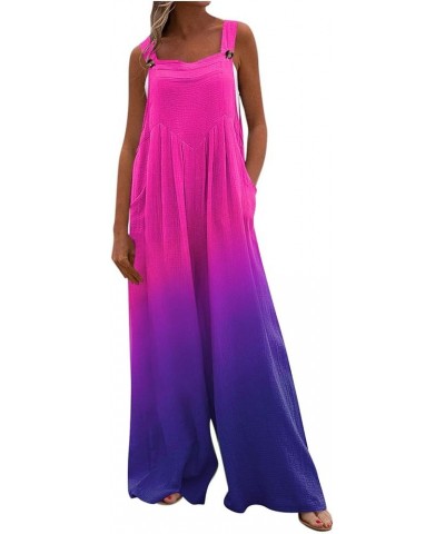 Women's Jumpsuits, Rompers & Overalls Casual Loose Sleeveless Rompers With Pockets Rompers And Jumpsuits Purple $10.39 Jumpsuits