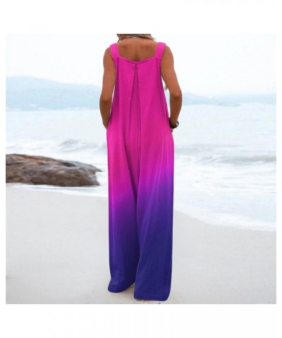 Women's Jumpsuits, Rompers & Overalls Casual Loose Sleeveless Rompers With Pockets Rompers And Jumpsuits Purple $10.39 Jumpsuits