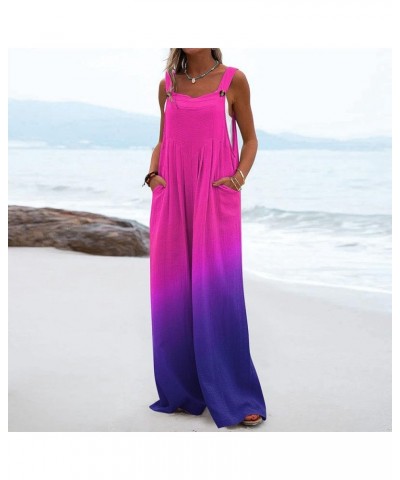 Women's Jumpsuits, Rompers & Overalls Casual Loose Sleeveless Rompers With Pockets Rompers And Jumpsuits Purple $10.39 Jumpsuits