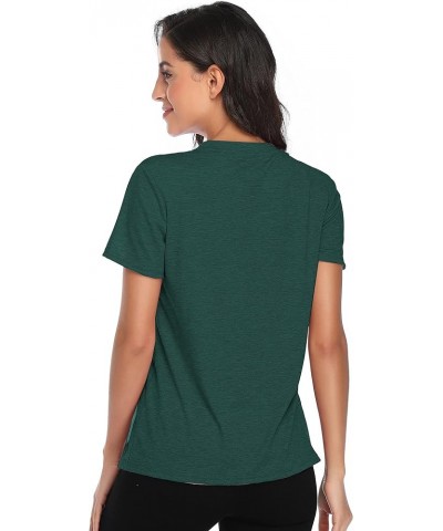 Baseball Mom Shirt Womens Mom Shirt Short Sleeve O-Neck Letter Print Casual Tops Tees Dark Green $11.25 T-Shirts