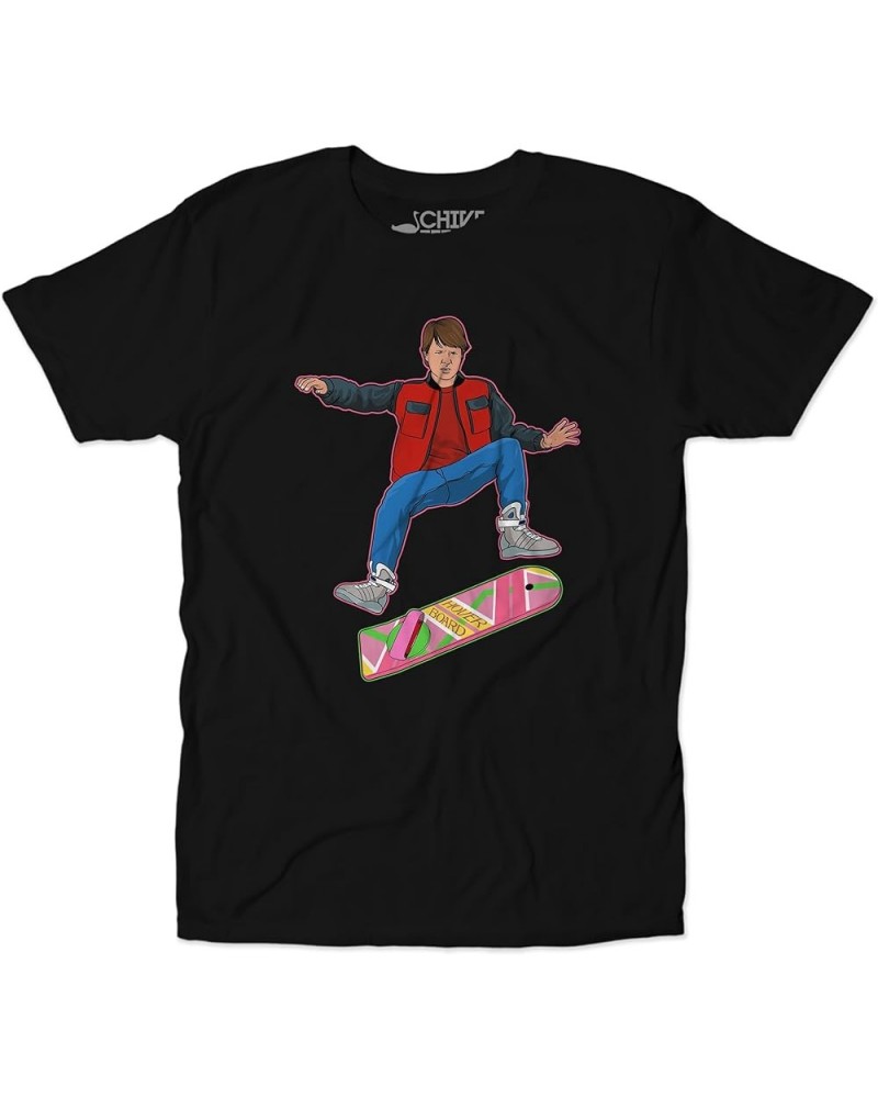 Back to The Marty McFly Doc Brown 88 MPH Delorean 80s Movie T-Shirt Men Hoverboard - Black $21.83 T-Shirts