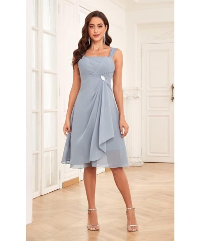 Mother of The Bride Dresses for Wedding 2 Pieces Half Sleeve Chiffon Pleated Formal Dress with Jacket Wisteria $36.75 Dresses