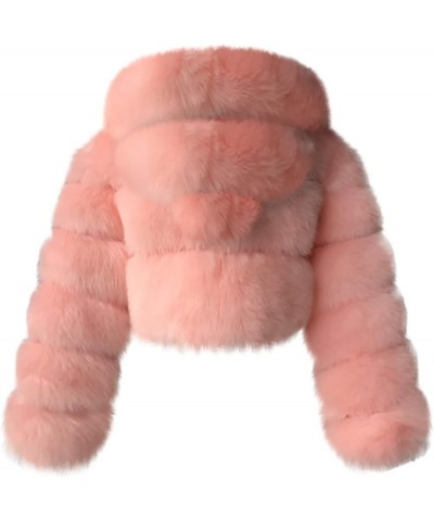 Faux Fur Jacket Women Cropped Cropped Coat Winter Warm Fluffy Short Open Front Cardigan Soft Solid Color Jackets Pink $23.50 ...