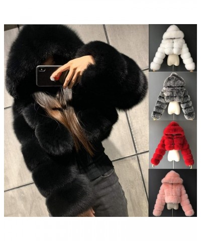 Faux Fur Jacket Women Cropped Cropped Coat Winter Warm Fluffy Short Open Front Cardigan Soft Solid Color Jackets Pink $23.50 ...