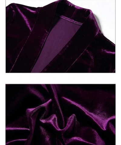 Women's Long Sleeve Velvet Shrug for Dress Open Front Cropped Bolero Cardigan Purple $16.51 Sweaters