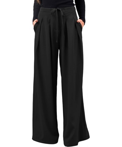 Womens High Waisted Straight Leg Long Palazzo Pants Casual Business Office Work Trousers Black $18.00 Pants