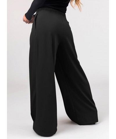 Womens High Waisted Straight Leg Long Palazzo Pants Casual Business Office Work Trousers Black $18.00 Pants