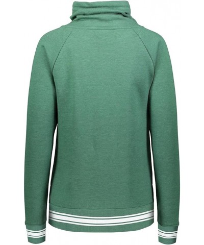 Women's Ladies All-American Funnel Neck Pullover Dark Green Heather/White $26.62 Activewear