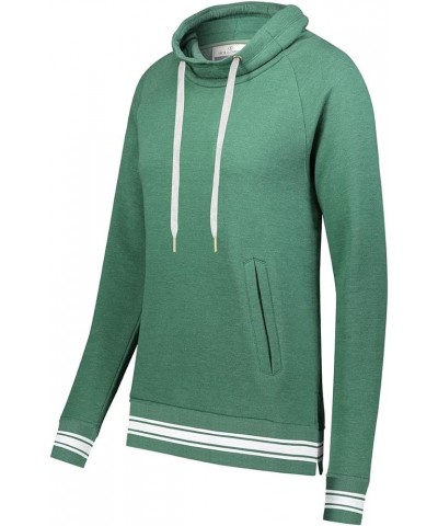 Women's Ladies All-American Funnel Neck Pullover Dark Green Heather/White $26.62 Activewear