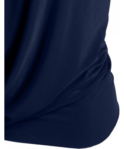 Women's Sexy Lightweight Deep V Neck Low Cut Halter Top & Dress Ykwt07_navy $10.00 Tanks