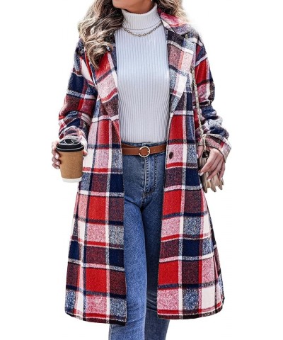 Womens Plus Size Flannel Plaid Shacket Jacket Button Down Long Sleeve Lounge Boyfriend Shirt Long Tartan Coat Ydl4 $13.25 Blo...