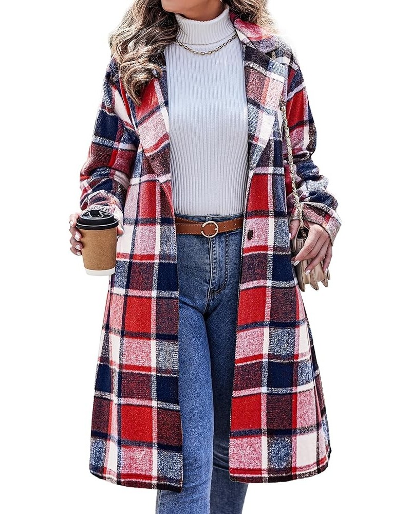 Womens Plus Size Flannel Plaid Shacket Jacket Button Down Long Sleeve Lounge Boyfriend Shirt Long Tartan Coat Ydl4 $13.25 Blo...