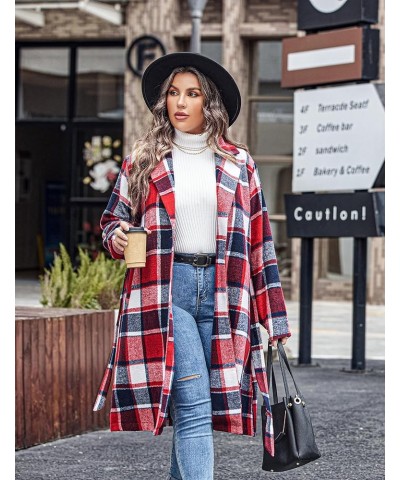 Womens Plus Size Flannel Plaid Shacket Jacket Button Down Long Sleeve Lounge Boyfriend Shirt Long Tartan Coat Ydl4 $13.25 Blo...