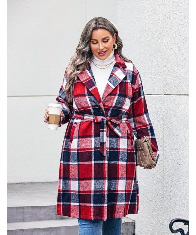 Womens Plus Size Flannel Plaid Shacket Jacket Button Down Long Sleeve Lounge Boyfriend Shirt Long Tartan Coat Ydl4 $13.25 Blo...