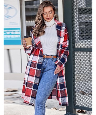 Womens Plus Size Flannel Plaid Shacket Jacket Button Down Long Sleeve Lounge Boyfriend Shirt Long Tartan Coat Ydl4 $13.25 Blo...