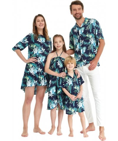 Matchable Family Hawaiian Luau Men Women Girl Boy Clothes in Orchid Breeze Navy Women Women Tank Top $12.00 Tops