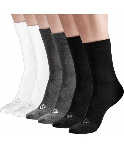 6 Pairs Womens/Mens Premium High Ankle premium Cotton Crew Socks, Unisex Solid Color Socks 6 Pack Black, Gray, White $8.80 Socks