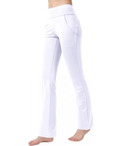 Women's High Waisted Boot Cut Yoga Pants 4 Pockets Workout Pants Tummy Control Women Bootleg Work Pants Dress Pants White $16...