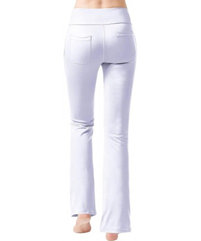 Women's High Waisted Boot Cut Yoga Pants 4 Pockets Workout Pants Tummy Control Women Bootleg Work Pants Dress Pants White $16...