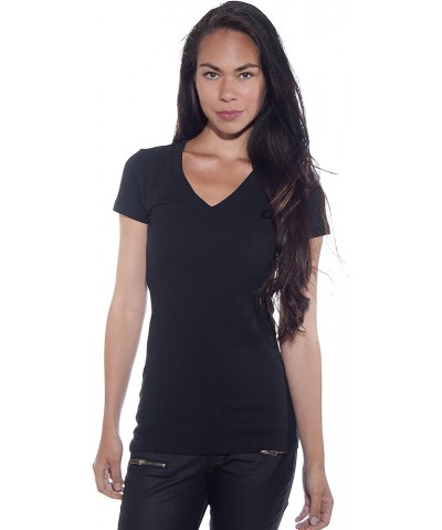 4 Pack Zenana Women's Basic V-Neck T-Shirts Black, Charcoal, White, White $12.42 T-Shirts