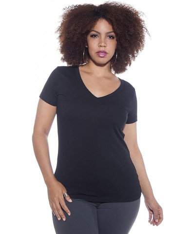 4 Pack Zenana Women's Basic V-Neck T-Shirts Black, Charcoal, White, White $12.42 T-Shirts