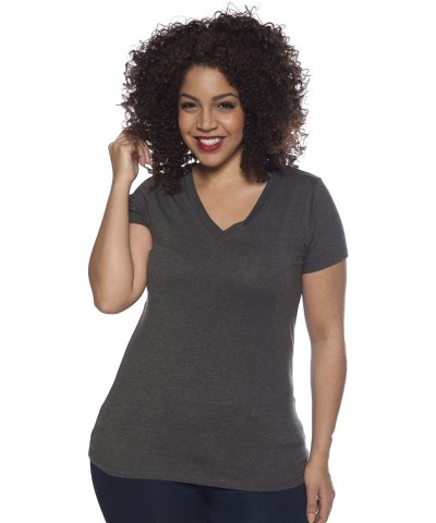 4 Pack Zenana Women's Basic V-Neck T-Shirts Black, Charcoal, White, White $12.42 T-Shirts