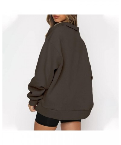 Womens Quarter/Full Zipper Sweatshirt Long Sleeve Cropped Pullover Jackets With Thumb Hole Fall Clothes B Dark Gray $7.47 Hoo...