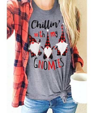 Christmas Shirt Women Cute Plaid Graphic Tee Shirts Short Sleeve Merry Christmas Tshirt Xmas Holiday Tee Shirts Grey $11.75 T...