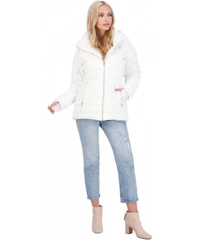 Women's Quilted Packable Lightweight Puffer Coat White $19.13 Jackets