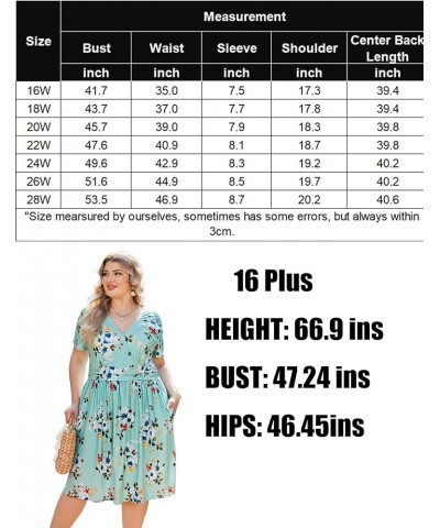 Womens Plus Size Floral Summer Dress Casual Wrap V Neck Short Sleeve Beach Bohemian Mini Dress with Pockets Floral02 $8.82 Dr...