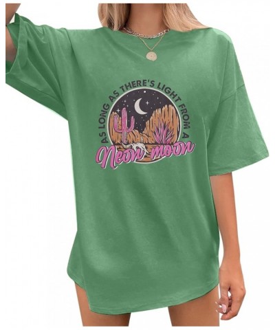 Women's Oversized T Shirts Neon Moon Shirts Classic Country Cowgirl T-Shirt Music Vintage Graphic Tee Tops Green $11.00 T-Shirts