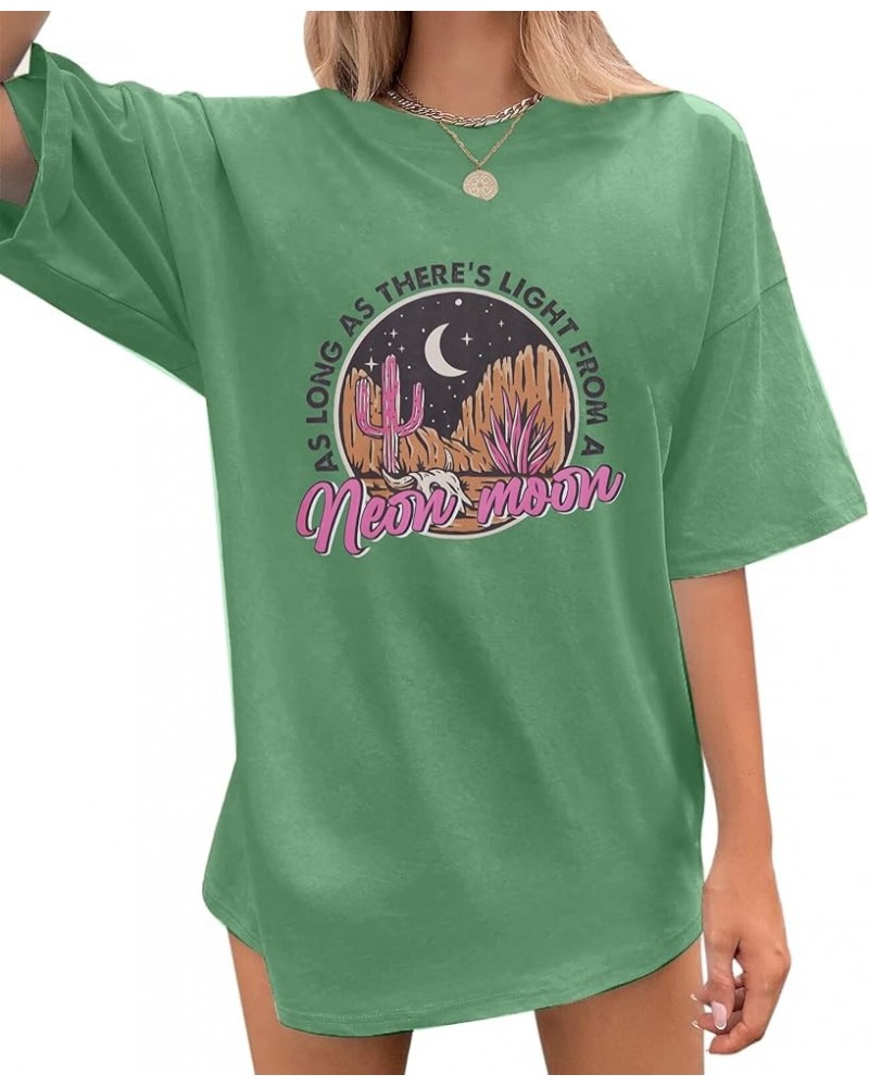 Women's Oversized T Shirts Neon Moon Shirts Classic Country Cowgirl T-Shirt Music Vintage Graphic Tee Tops Green $11.00 T-Shirts