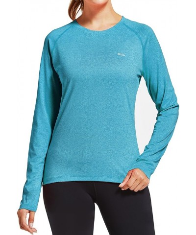 Women's UPF 50+ Sun Protection Shirt Long Sleeve SPF UV Shirt Rash Guard Swim Hiking Fishing Tops Lightweight Heather Teal $1...