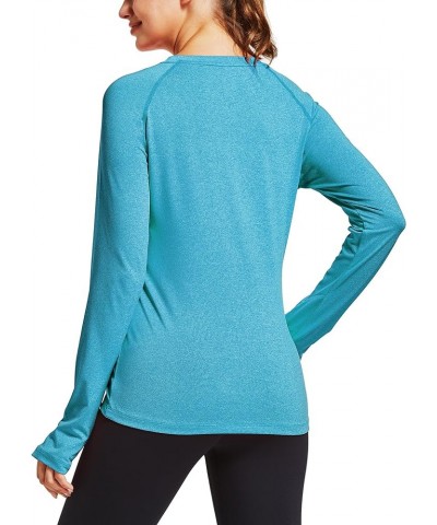 Women's UPF 50+ Sun Protection Shirt Long Sleeve SPF UV Shirt Rash Guard Swim Hiking Fishing Tops Lightweight Heather Teal $1...