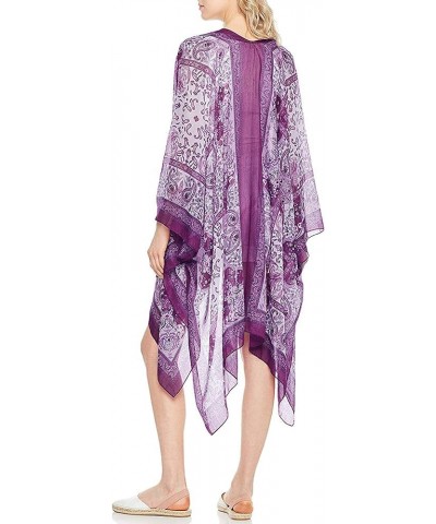 Women Summer Bikini Kimono Bathing Suit Cover Ups for Swimwear B Purple Paisley $13.31 Swimsuits