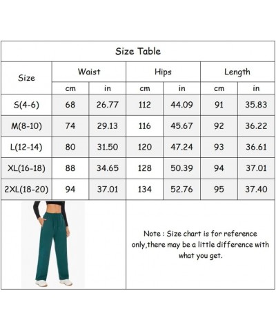 Women's Wide Leg Pants with Pockets Casual Sweatpants Elastic Waist with Drawstring Comfy Lounge Flowy Pants B(light Blue) $1...