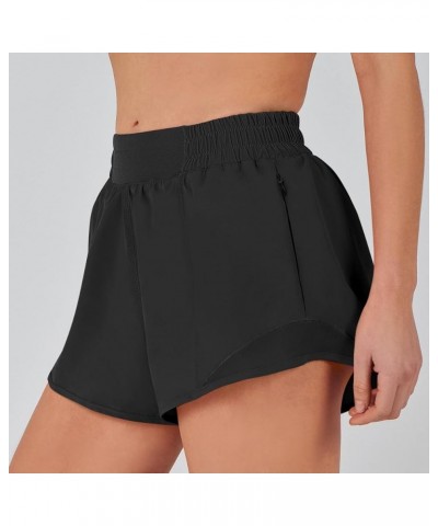 Running Shorts for Women Quick Dry Athletic Sports Shorts Lightweight Active Workout Gym Shorts with Zip Pocket Black $14.49 ...