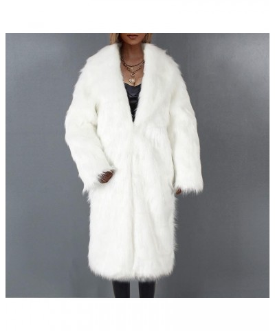 Leopard Printed Trench Coats for Women Luxury Faux Fur Fluffy Winter Cardigan Business Casual Long Sleeve Jackets Z09-white $...