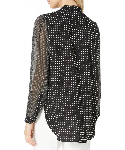 Women's Dot Print Long Sleeve Blouse Black/White $30.02 Blouses